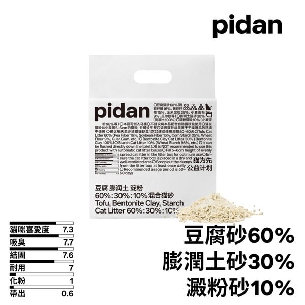 混合貓砂 經典升級 (豆腐砂+礦砂+澱粉砂)
