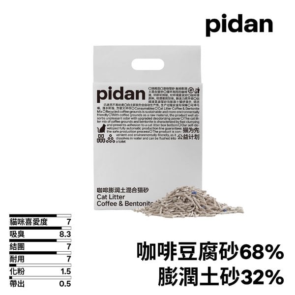 混合貓砂 咖啡 (咖啡豆腐砂+礦砂)